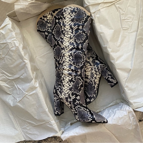 Marc Fisher Python Print Knee Boots - Picture 7 of 7